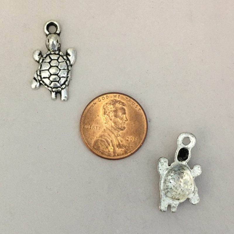 10 Silver Turtle Charm Pendant 22x12mm by TIJC SP0258 - Image 2