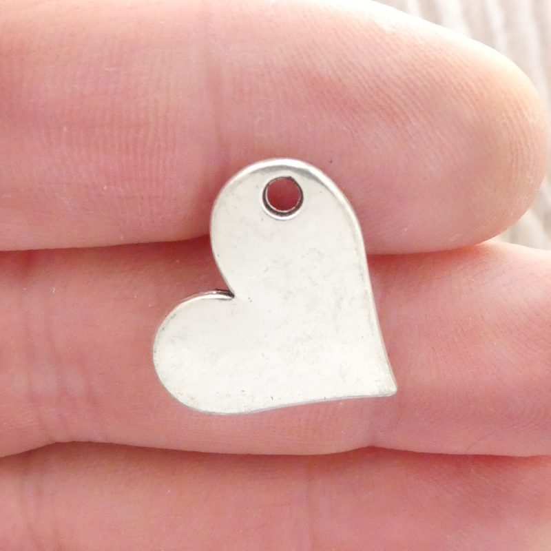 BULK 25 Silver Goodness Affirmation Heart Charm 18x21mm by TIJC SP0264B - Image 4