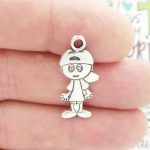 10 Silver Baseball Boy Charm Pendant 28x12mm by TIJC SP0288