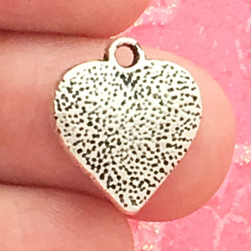 silver heart charms bulk