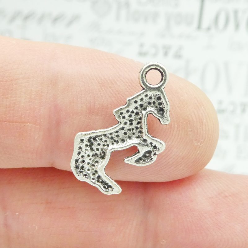 12 Horse Charm Silver 20x14mm by TIJC SP0298 - Image 2