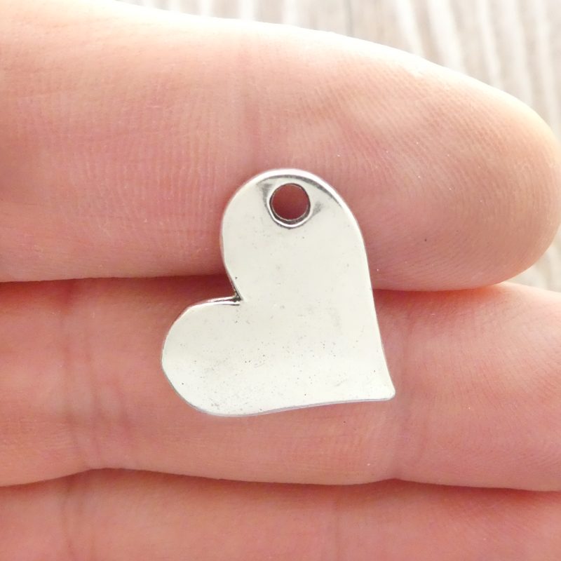 6 Silver Joy Affirmation Heart Charm 18x21mm by TIJC SP0303 - Image 5