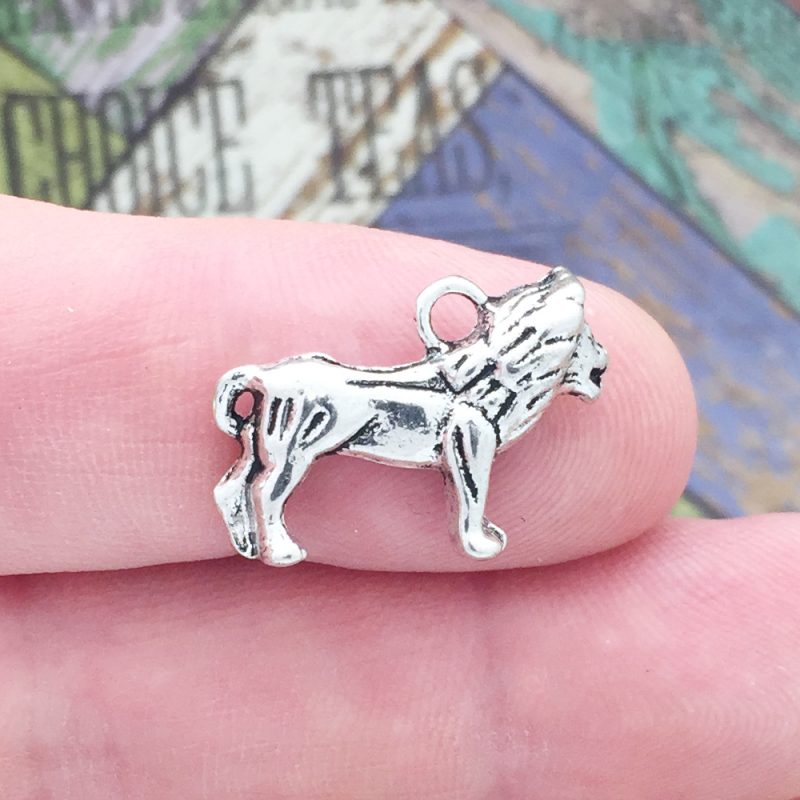 BULK 20 Silver Lion Charm by TIJC SP0309B - Image 2