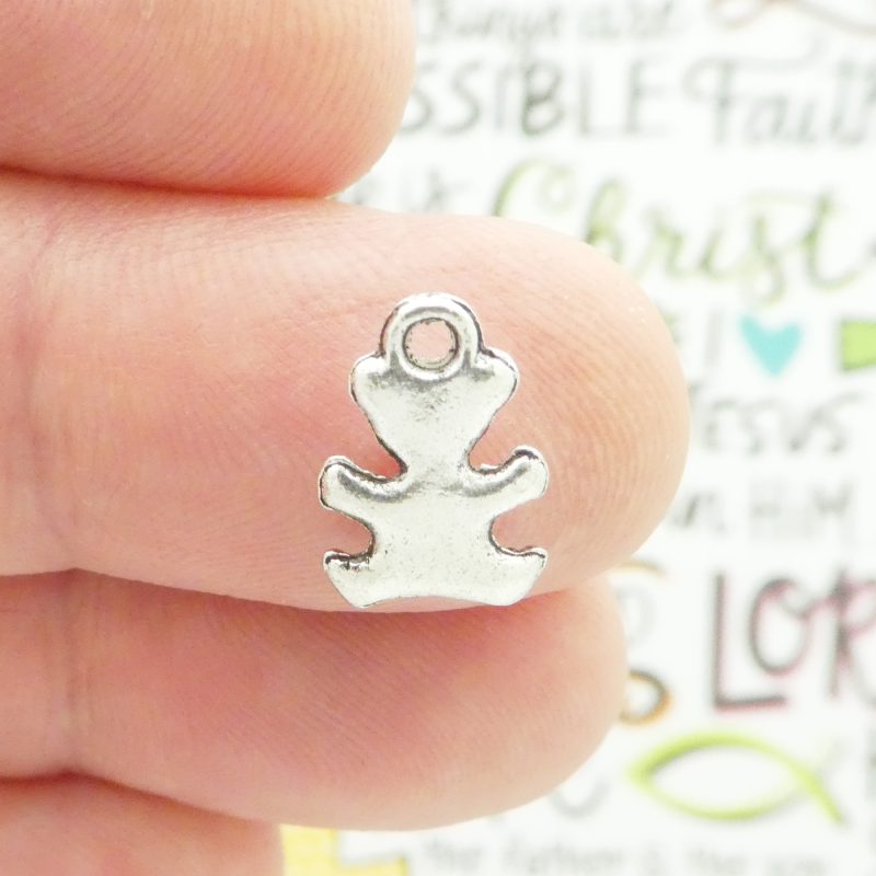 BULK 80 Silver Teddy Bear Charm Toy Pendant 13x9mm by TIJC SP0310B - Image 3