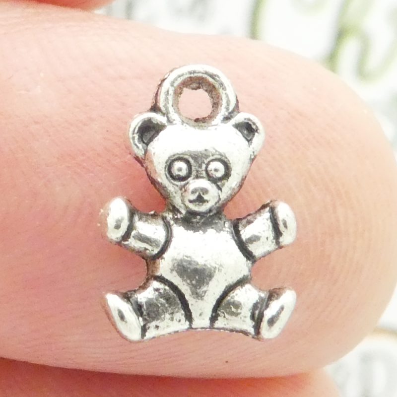Silver Teddy Bear Charm