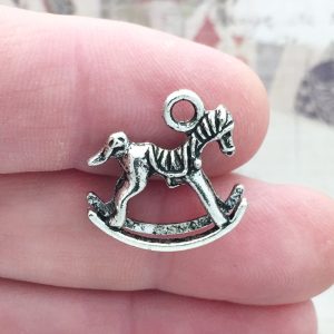 6 Rocking Horse Charm Silver by TIJC SP0311