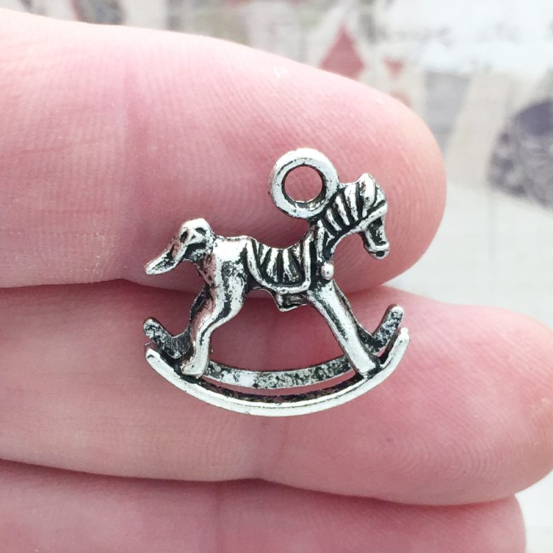 BULK 30 Rocking Horse Charm Silver by TIJC SP0311B