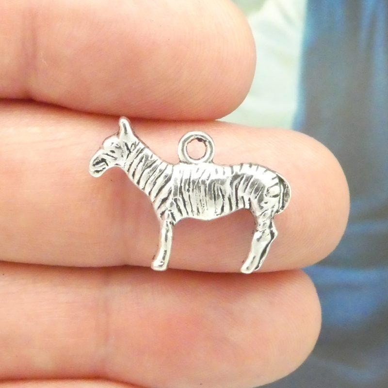 Silver Zebra Charm
