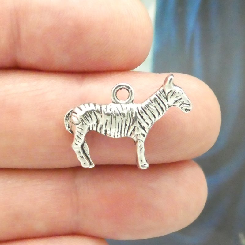 Zebra Charm Silver