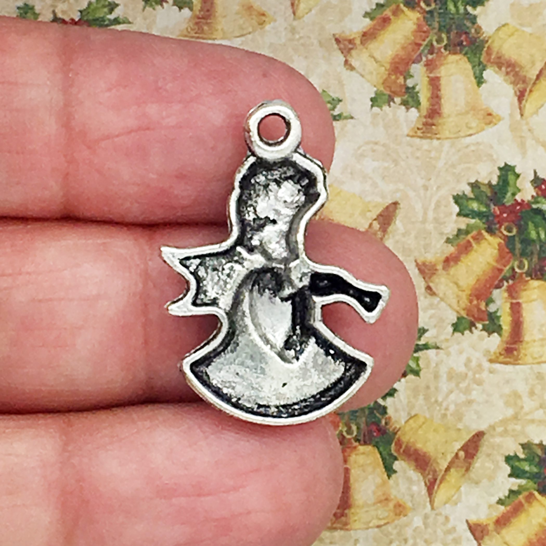 10 Angel Playing Horn Charm by TIJC SP0328 - Image 2