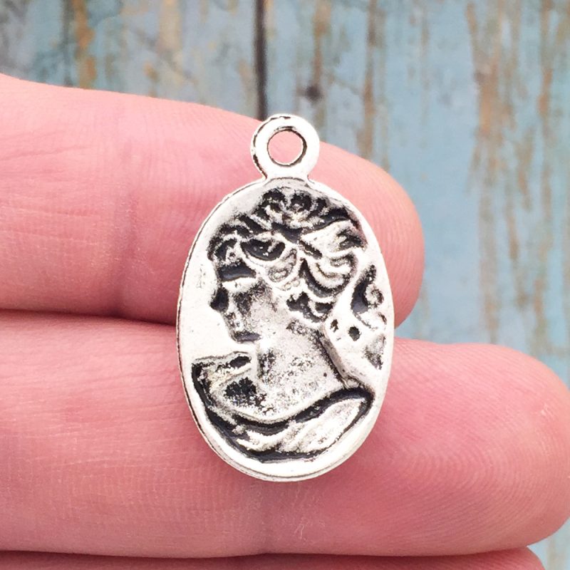 10 Silver Cameo Charm by TIJC SP0329 - Image 2