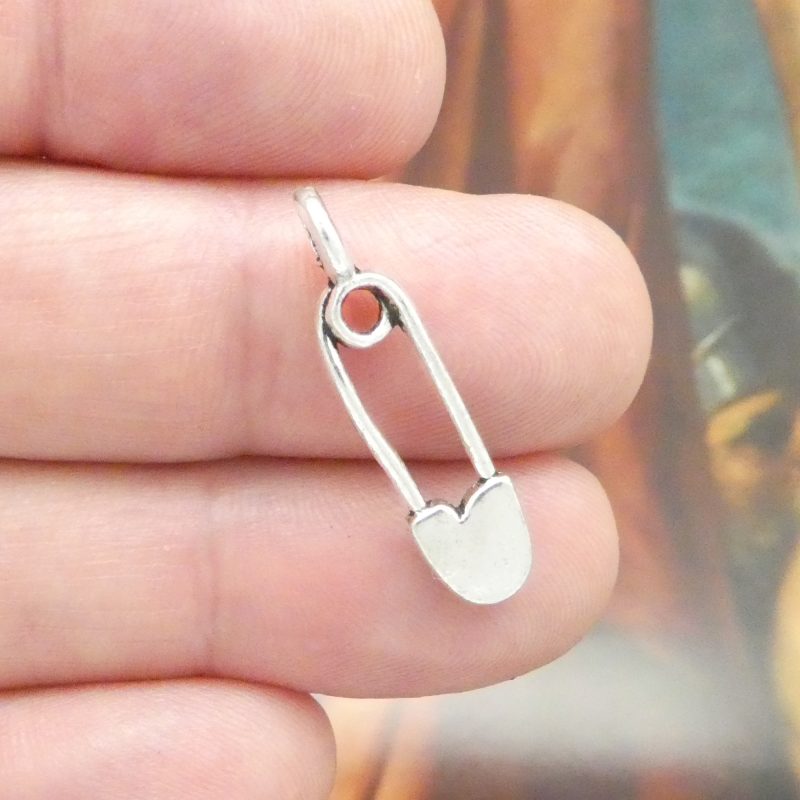 BULK 60 Safety Pin Charms 28x7mm by TIJC SP0346B