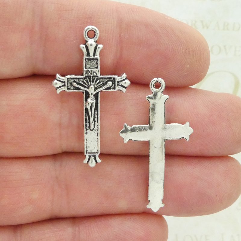 silver crucifix charms wholesale