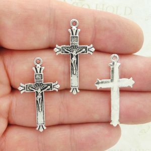 silver crucifix charms bulk