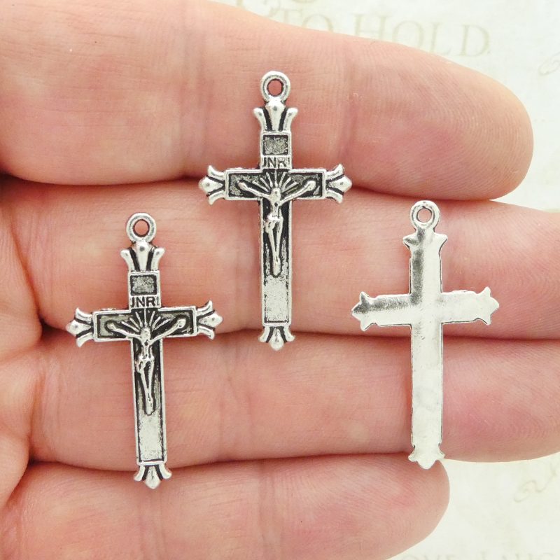 silver crucifix charms bulk
