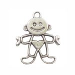 8 Silver Baby Boy Charm Pendant 28x23mm by TIJC SP0361
