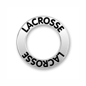 5 Silver Affirmation Ring Lacrosse Charm 22mm by TIJC SP0374