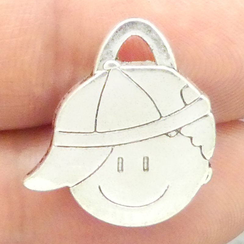 6 Baseball Boy Charm Silver by TIJC SP0382 - Image 2
