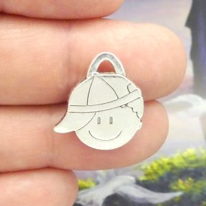 6 Baseball Boy Charm Silver by TIJC SP0382