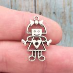 8 Little Girl Charm Silver by TIJC SP0387