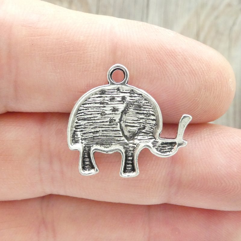 8 Silver Elephant Charm Pendant 22x23mm by TIJC SP0391 - Image 5