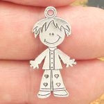 5 Little Boy Charm Pendant Silver by TIJC SP0392