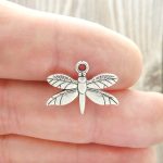 Silver Dragonfly Charm Pendant