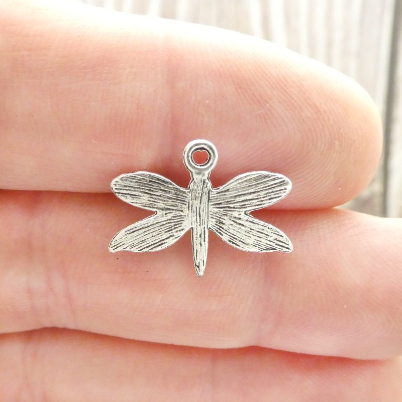 BULK 80 Silver Dragonfly Charms Wholesale 15x20mm by TIJC SP0393B - Image 3