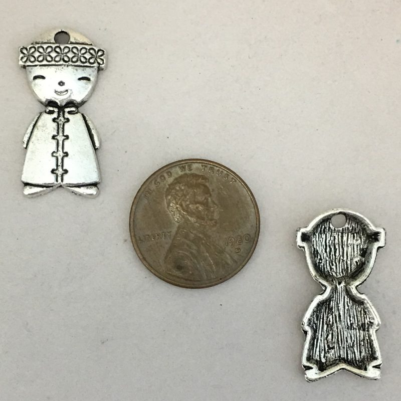 BULK 50 Silver Little Boy Charm 25x13mm by TIJC SP0402B - Image 3