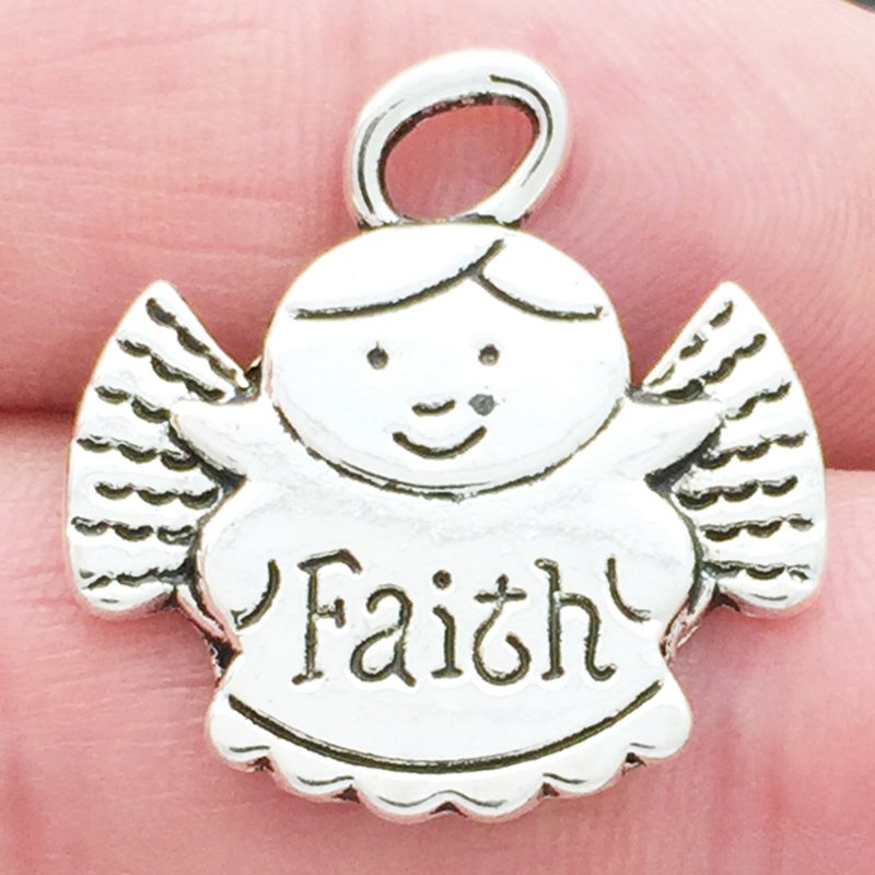6 Faith Angel Charm Silver by TIJC SP0408 - Image 2