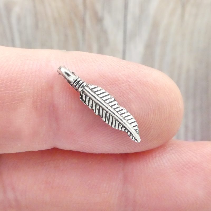 silver feather charm
