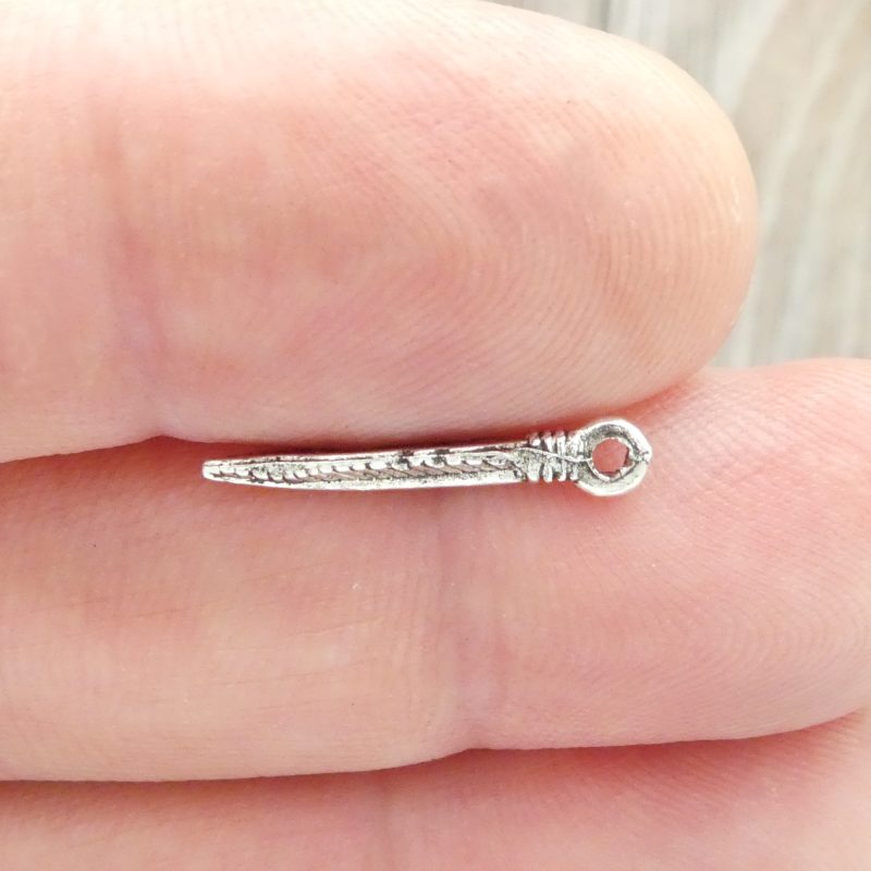 15 Silver Feather Charm 19x4mm by TIJC SP0410 - Image 5
