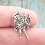 BULK 25 Silver St Michael Charm Pendant by TIJC SP0416B