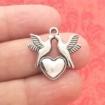 Heart Dove Charms Bulk