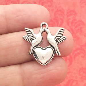 Heart Dove Charms Bulk