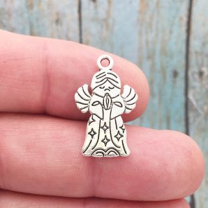 10 Praying Angel Charm Silver by TIJC SP0420