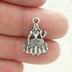 10 Silver Princess Charm Quinceanera Favors 21x14mm by TIJC SP0425