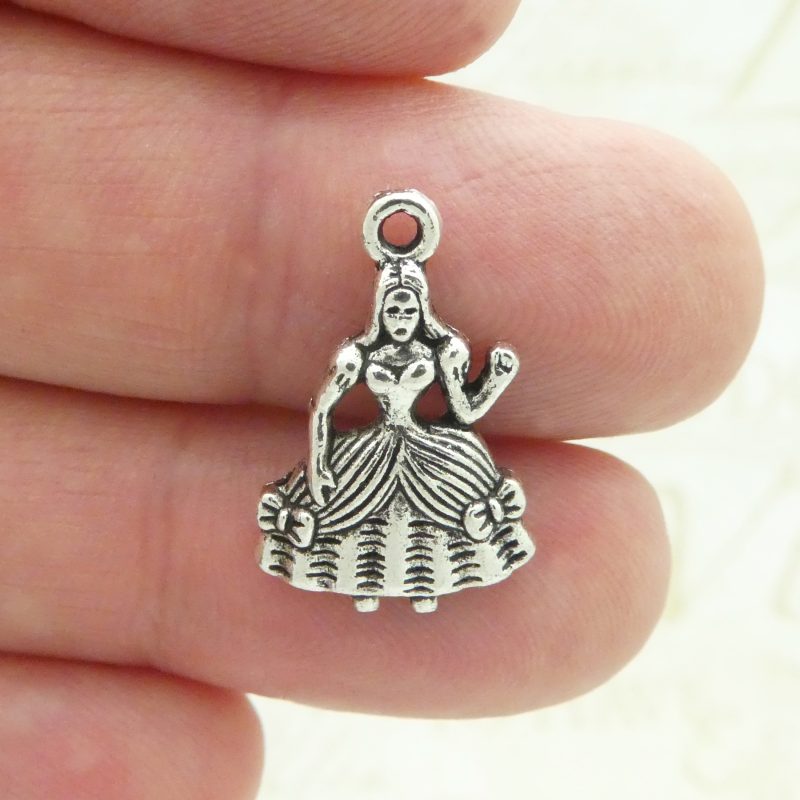 BULK 50 Silver Princess Charm Quinceanera 21x14mm by TIJC SP0425B - Image 4