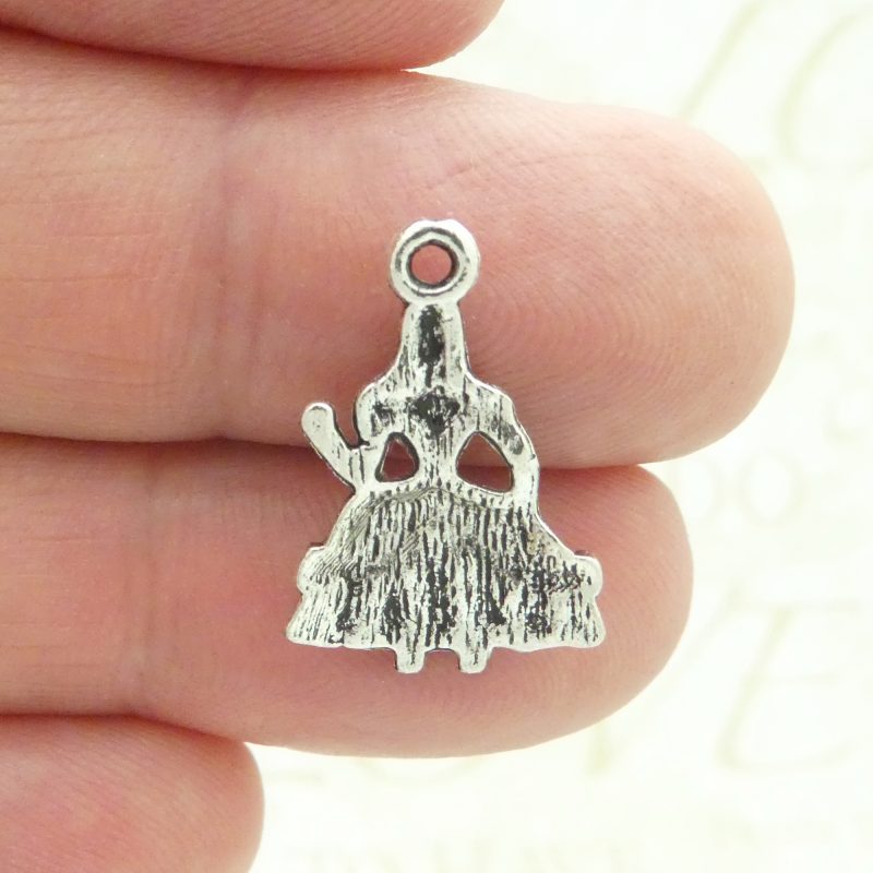 BULK 50 Silver Princess Charm Quinceanera 21x14mm by TIJC SP0425B - Image 2
