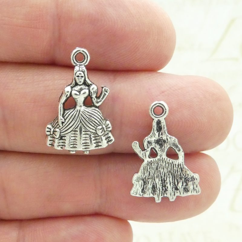 BULK 50 Silver Princess Charm Quinceanera 21x14mm by TIJC SP0425B - Image 3