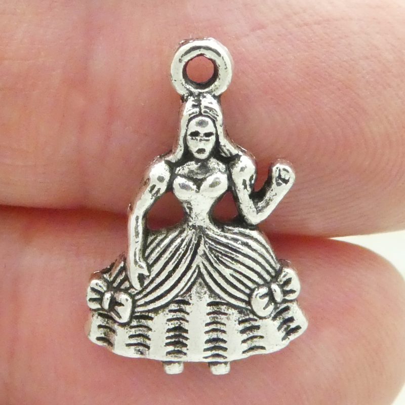 BULK 50 Silver Princess Charm Quinceanera 21x14mm by TIJC SP0425B - Image 5