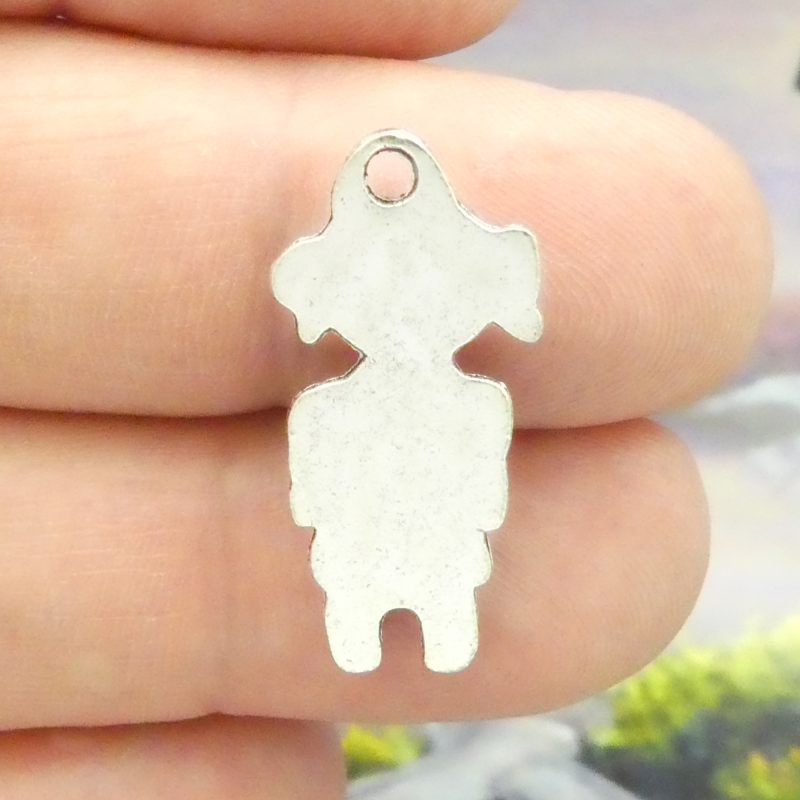 BULK 25 Silver Girl Charm Pendant 27x14mm by TIJC SP0428B - Image 3
