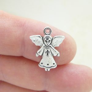12 Silver Angel Charm Pendant Small by TIJC SP0429