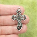 filigree cross charms for jewelry making