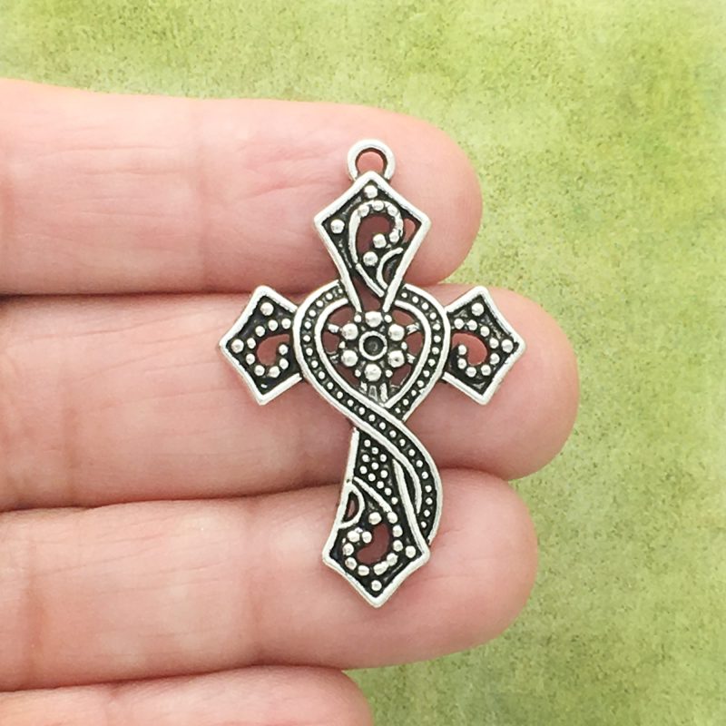 filigree cross charms for jewelry making
