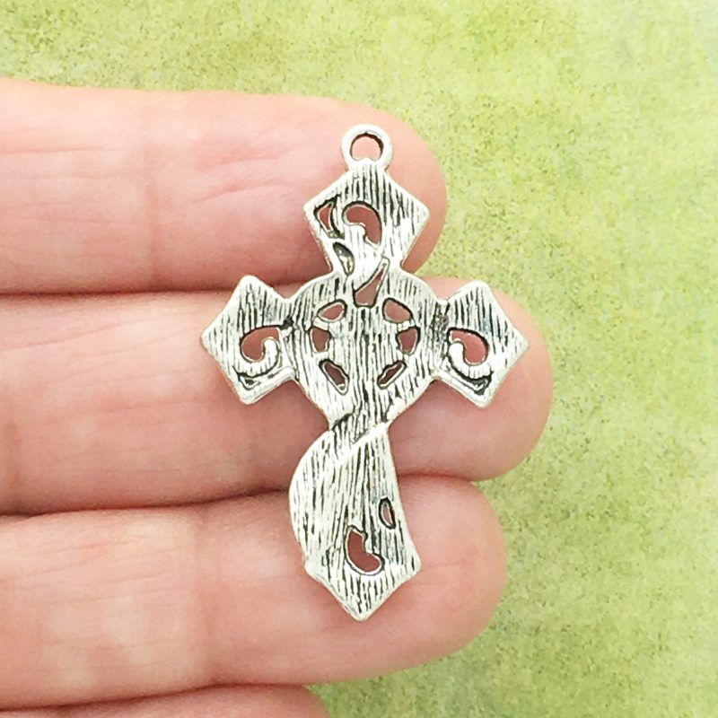 5 Silver Cross Charm Pendant by TIJC SP0434 - Image 2