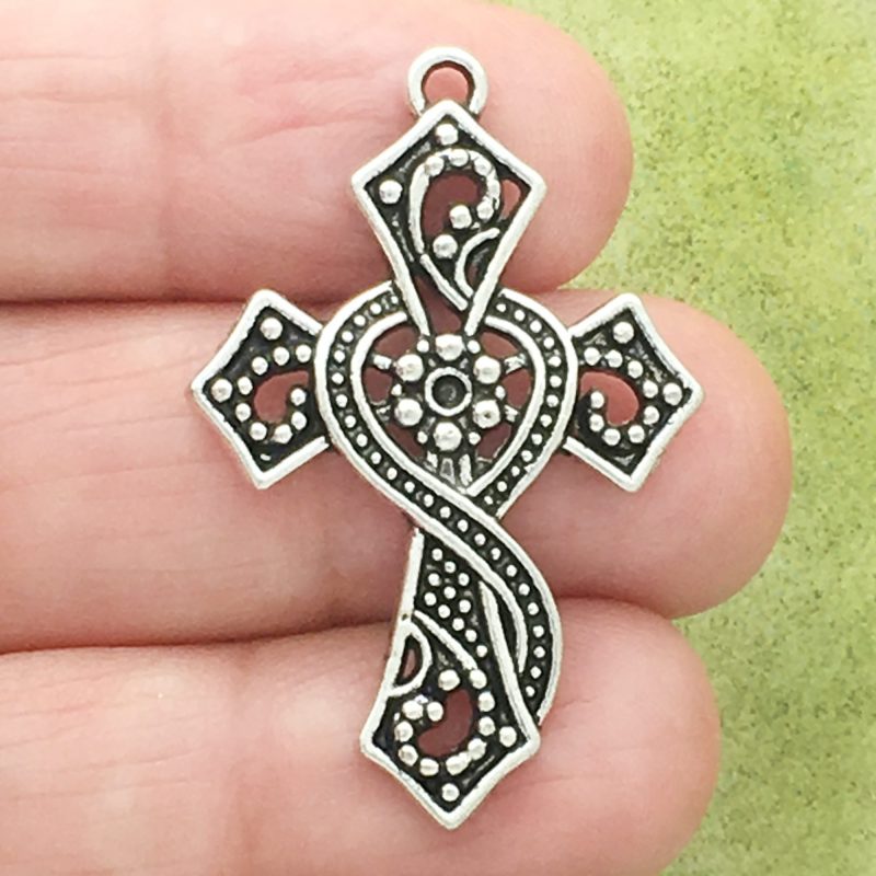 filigree cross charms bulk
