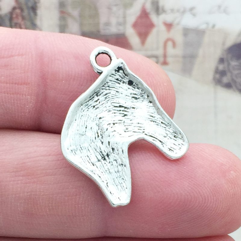 5 Silver Horse Head Charm by TIJC SP0443 - Image 2