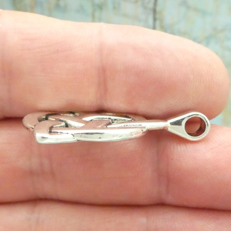 3 Silver Celtic Knot Charm Pendant 35x27mm by TIJC SP0446 - Image 3