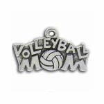 5 Silver Volleyball Mom Charm 14x25mm by TIJC SP0448